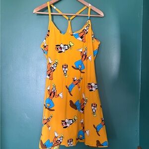 Disney Goofy Yellow Orange Outdoor Voices Dress